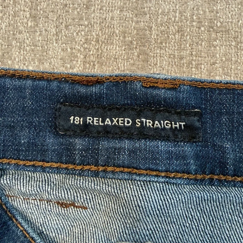 Lucky Brand 181 Relaxed Straight Jeans Men's 42x32 Blue Denim Medium Wash Casual